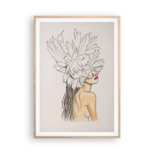 Póster en marco roble claro - Belleza coronada - 70x100 cm