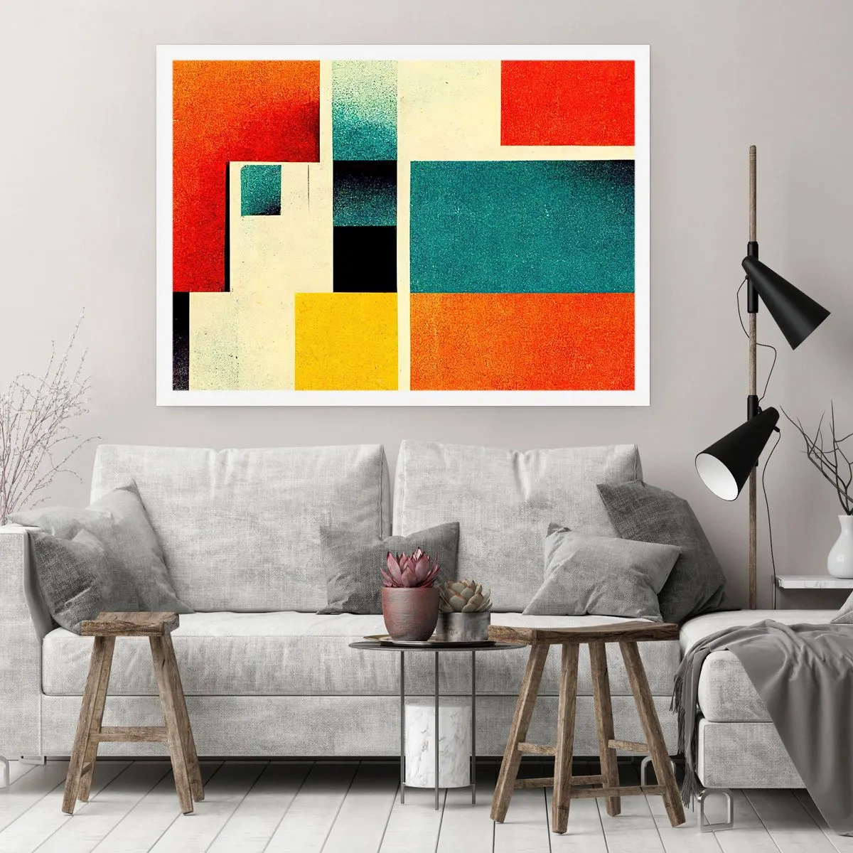 Póster - Abstracción geométrica - buena energía - 91x61 cm