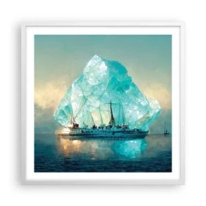 Póster en marco blanco - Diamante ártico - 60x60 cm