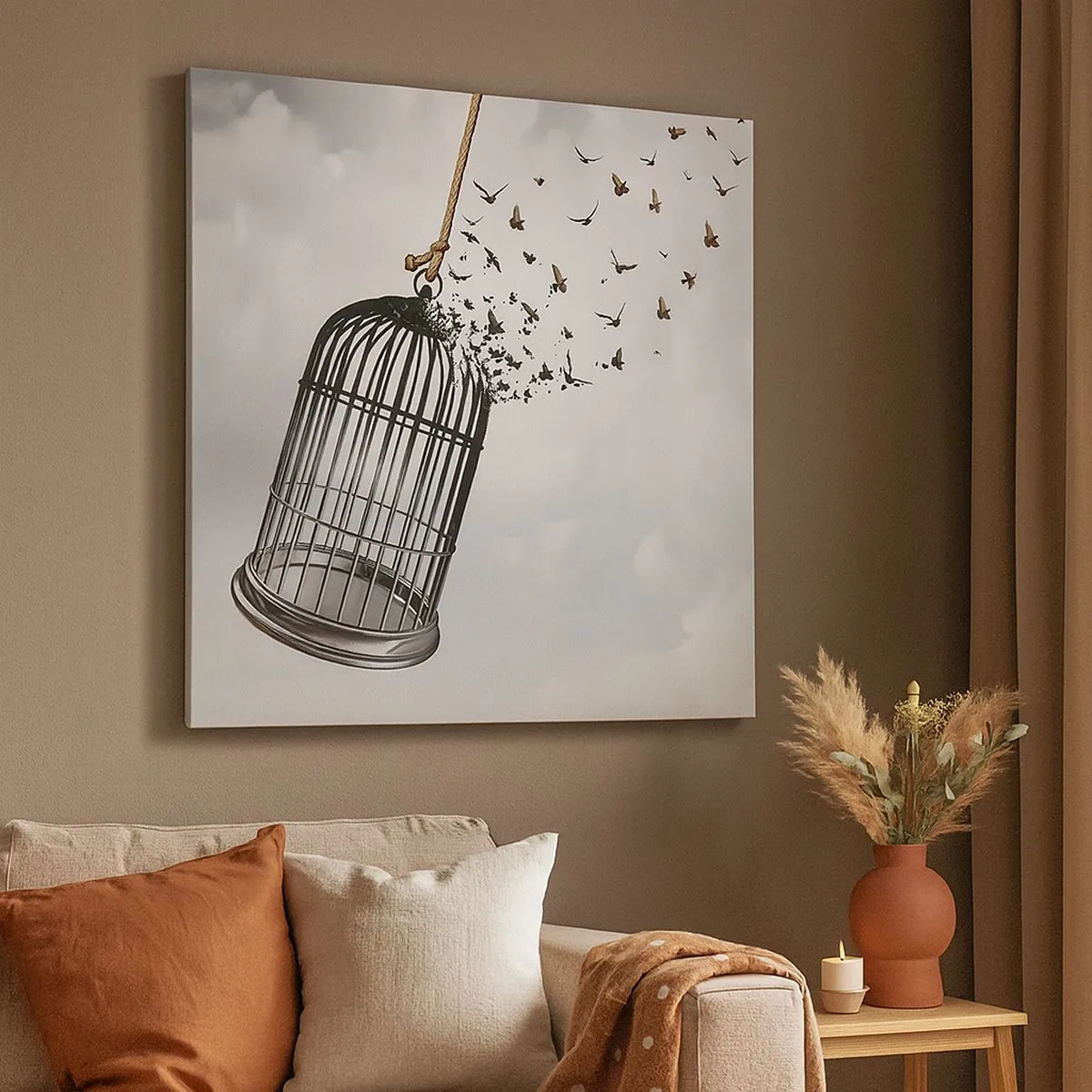 Cuadro sobre lienzo - Impresión de Imagen - Fe... Esperanza... ¡Libertad! - 30x30 cm