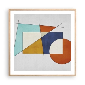 Póster en marco roble claro - Abstracción: diversión modernista - 60x60 cm