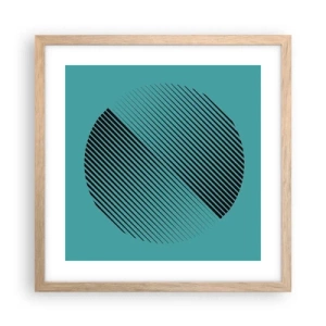 Póster en marco roble claro - El círculo: una variación geométrica - 40x40 cm
