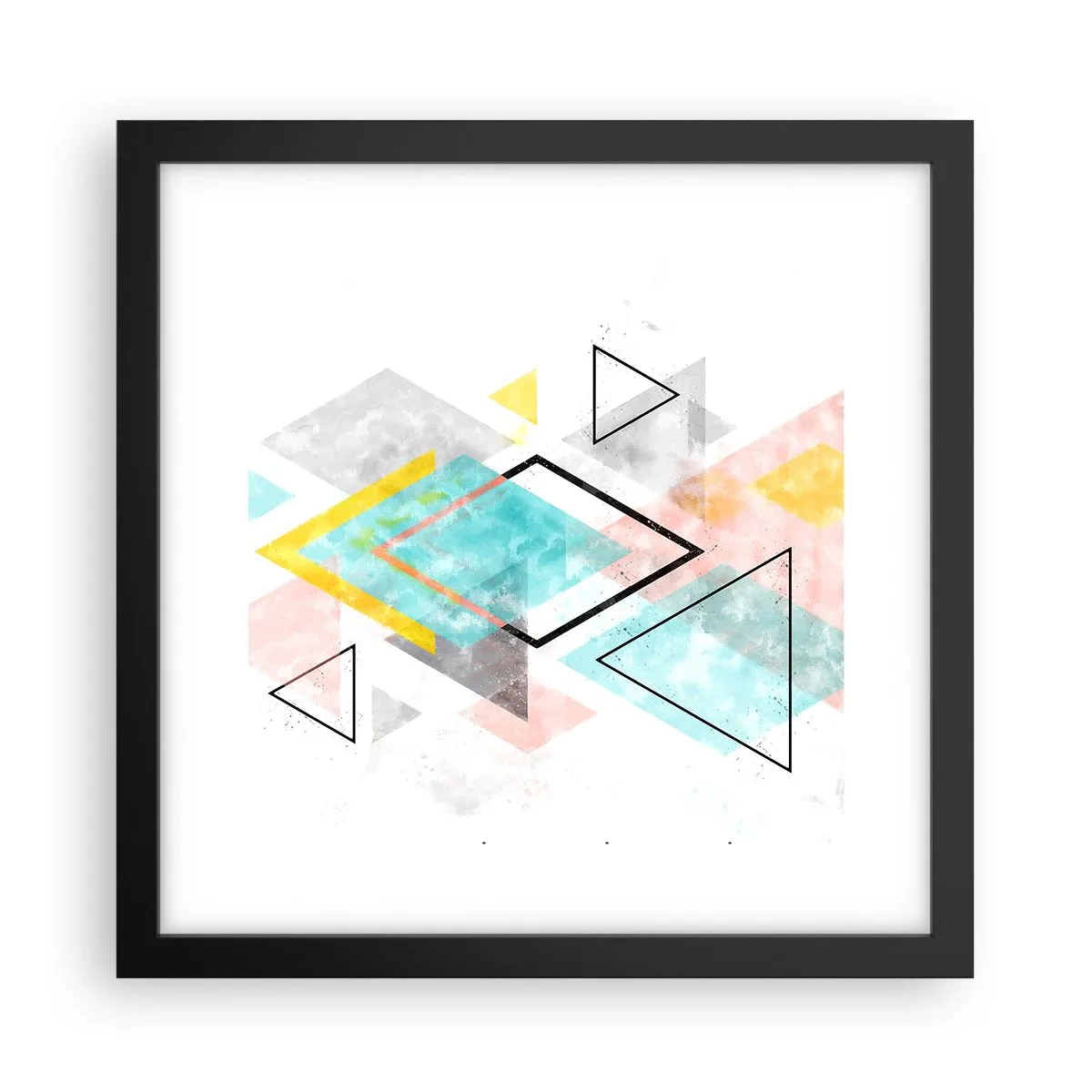 Póster en marco negro - Un juego geométrico - 30x30 cm