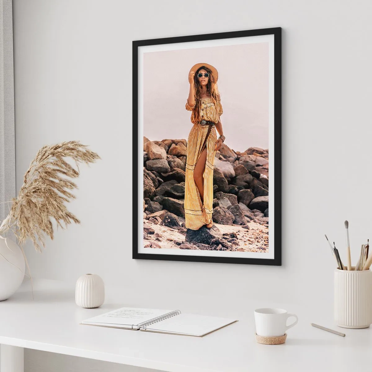 Póster en marco negro - La magia de las piedras - 70x100 cm