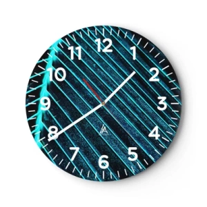Reloj de pared - Reloj de vidrio - La textura del verde - 30x30 cm