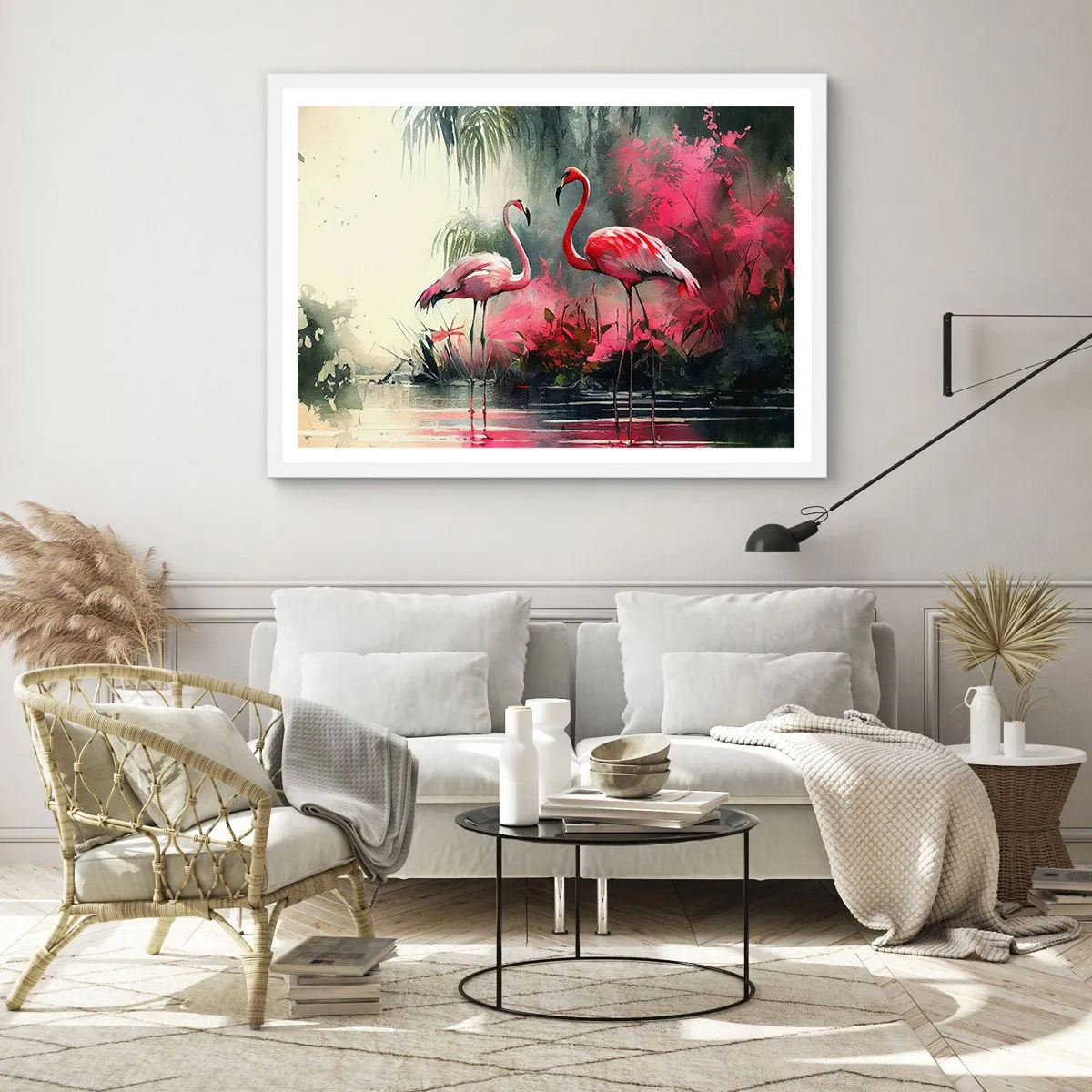 Póster en marco blanco - Una lección de encanto natural - 91x61 cm