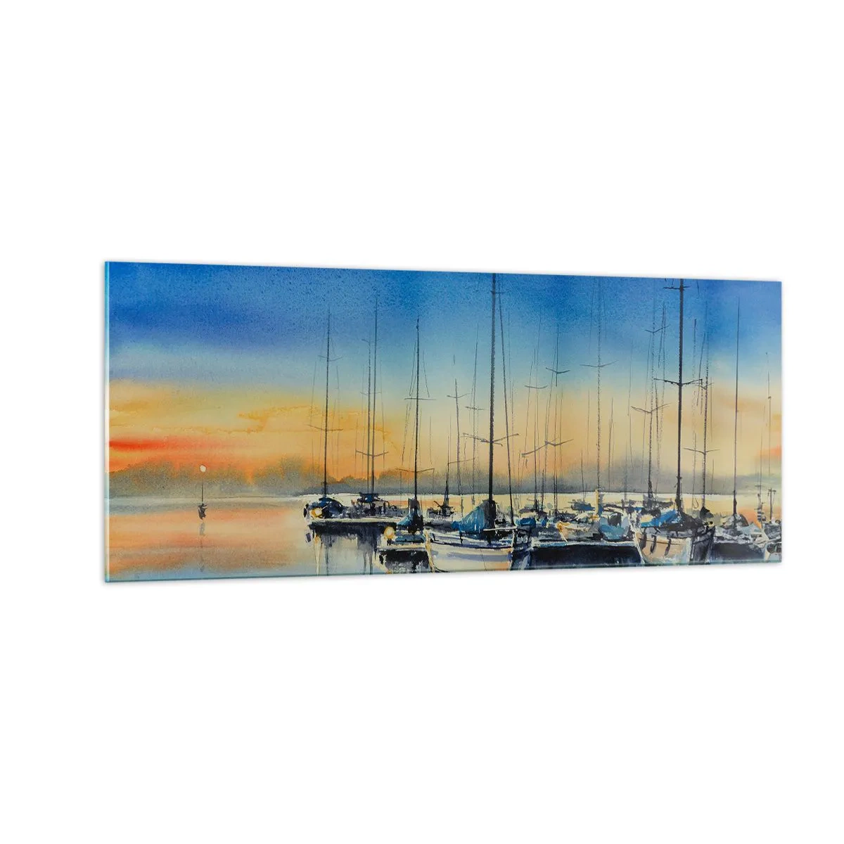 Cuadro sobre vidrio - Impresiones sobre Vidrio - El final de un buen día - 100x40 cm