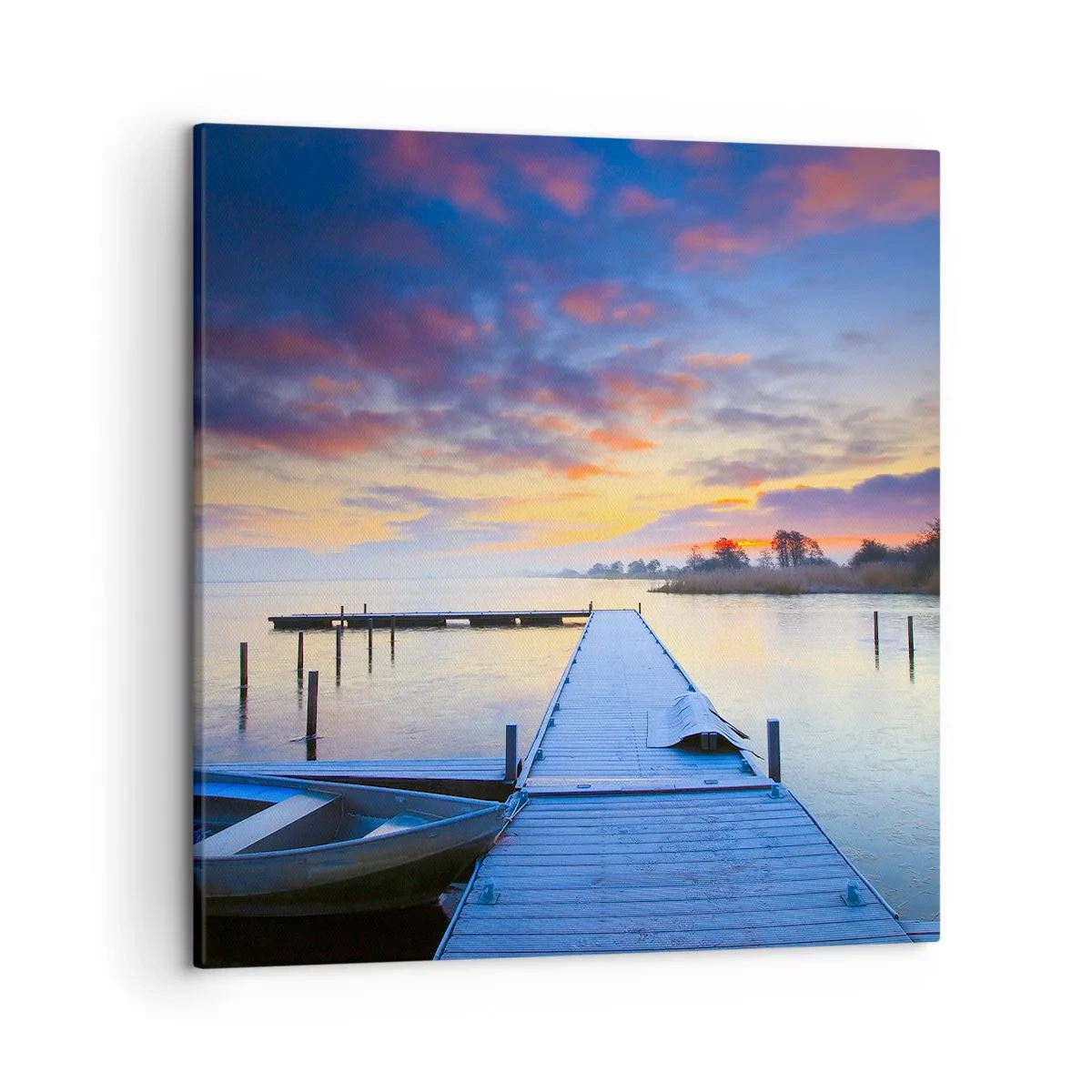 Cuadro sobre lienzo - Impresión de Imagen - Calma púrpura y dorada - 50x50 cm