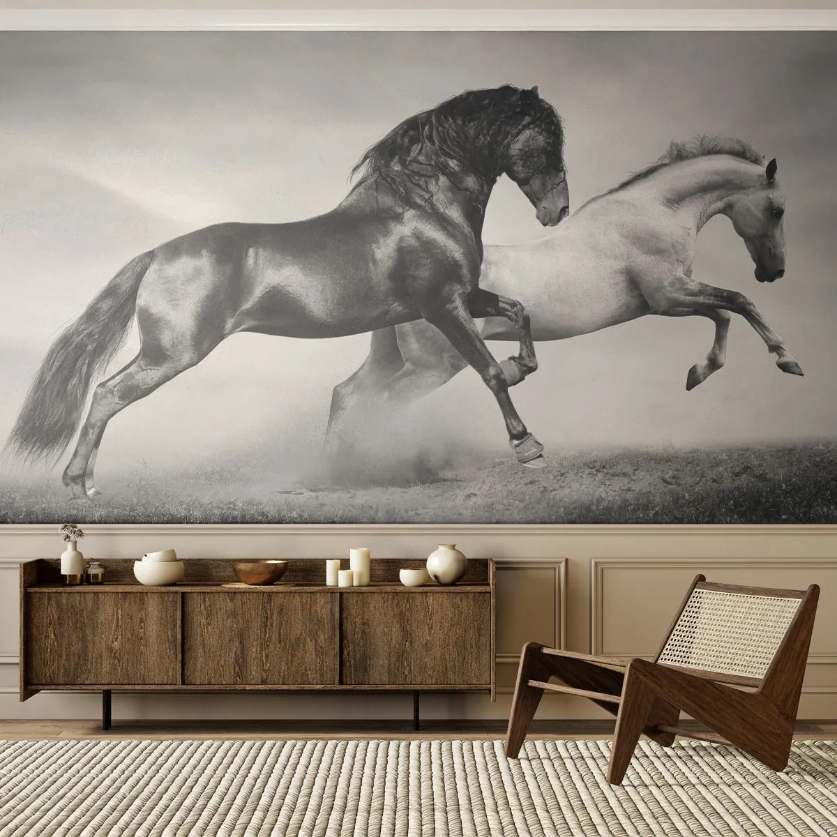Fotomural Standard Eco - Ángeles y demonios - animales, Caballos, Naturaleza - 200x140 cm