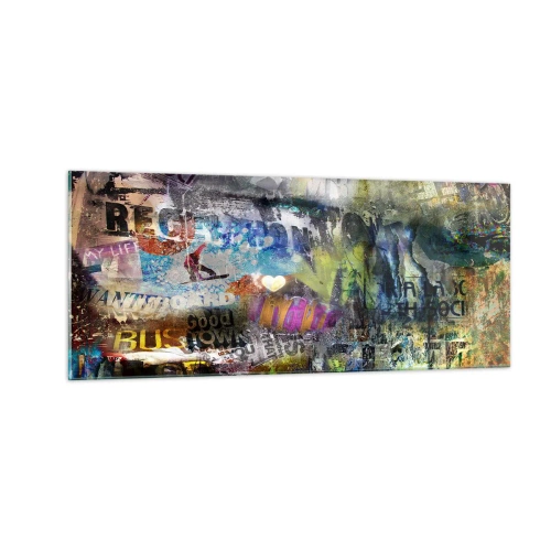Cuadro sobre vidrio - Impresiones sobre Vidrio - Un collage de recuerdos - 100x40 cm
