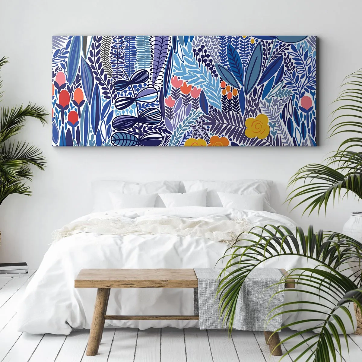 Cuadro sobre lienzo - Impresión de Imagen - Jardín hawaiano - 100x40 cm