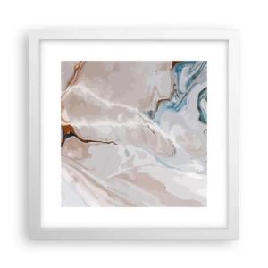 Póster en marco blanco - El azul serpentea por el blanco - 30x30 cm
