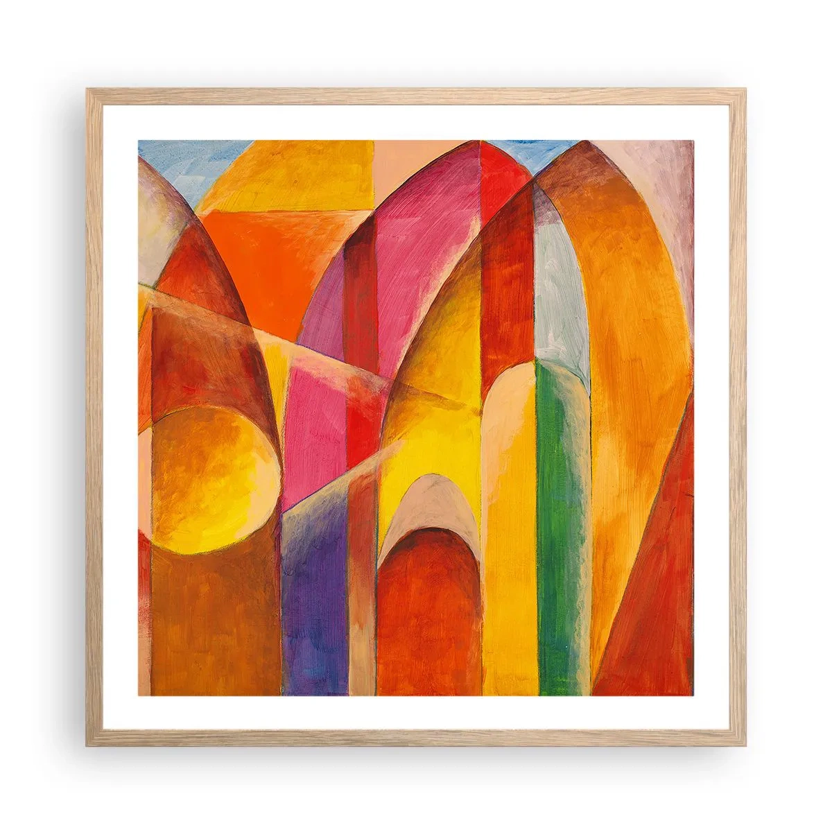 Póster en marco roble claro - Catedral del sol - 60x60 cm
