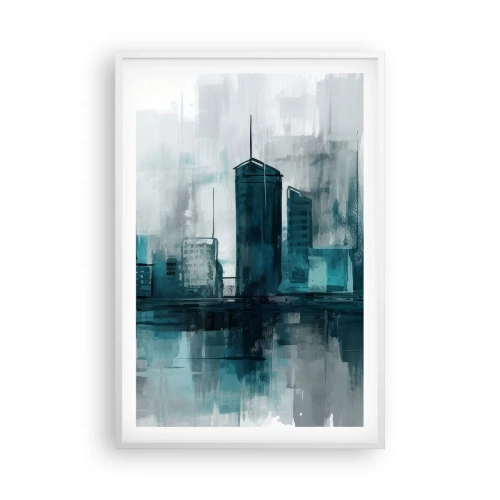 Póster en marco blanco - Ciudad color lluvia - 61x91 cm