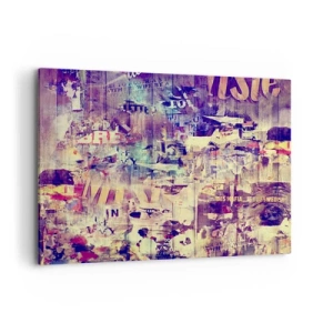 Cuadro sobre lienzo - Impresión de Imagen - Collage abstracto colorido con texto y gráficos. - 120x80cm - Y eso es todo lo que quedará - Decoración de pared moderna para salón y dormitorio ARTTOR