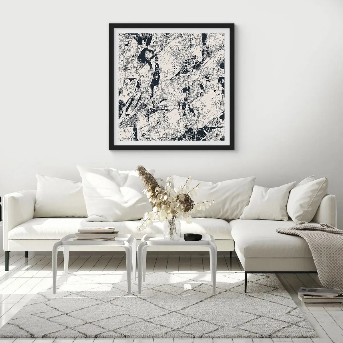 Póster en marco negro - La interpenetración de los opuestos - 40x40 cm