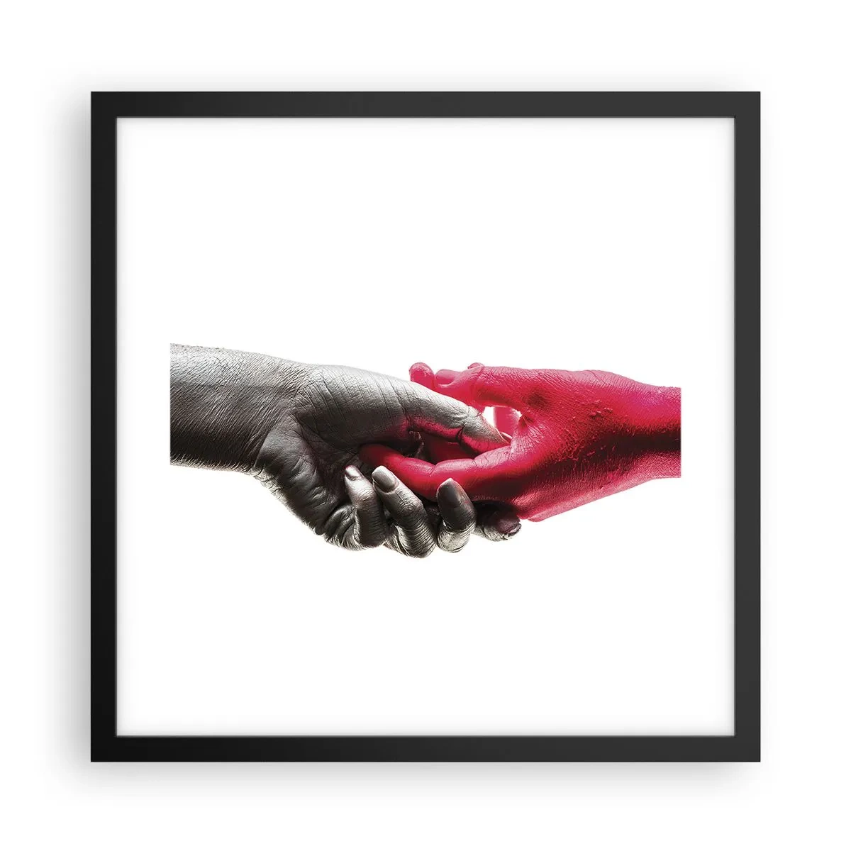 Póster en marco negro - Juntos, aunque diferentes - 40x40 cm