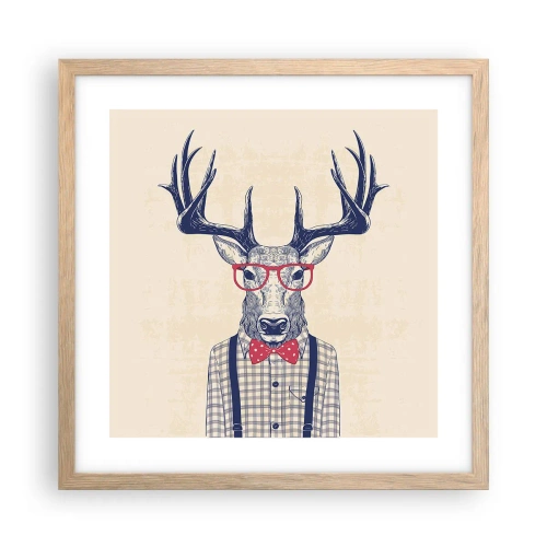 Póster en marco roble claro - Una extravagancia lúdica - 40x40 cm