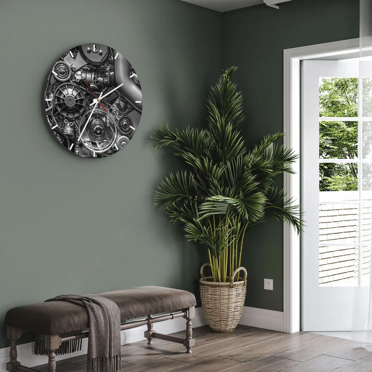 Reloj de pared - Reloj de vidrio - La poesía de la mecánica - 30x30 cm