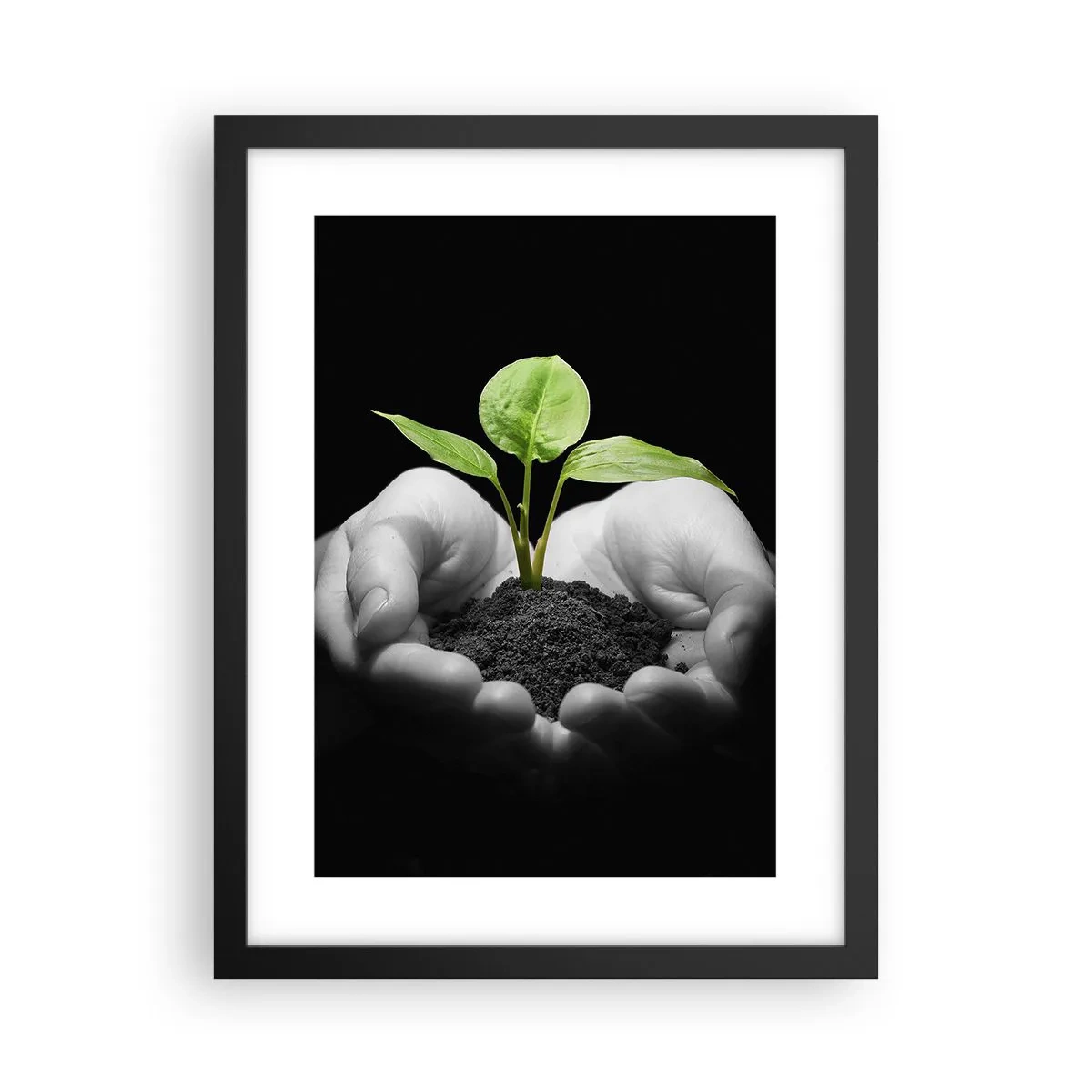 Póster en marco negro - Amo la naturaleza, la protejo - 30x40 cm