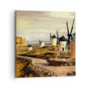 Cuadro sobre lienzo - Impresión de Imagen - Don Quijote los vio - 70x70 cm