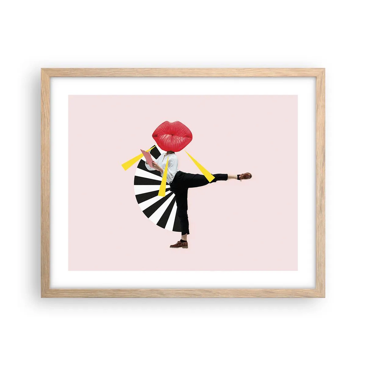 Póster en marco roble claro - Arte pop surrealista - 50x40 cm