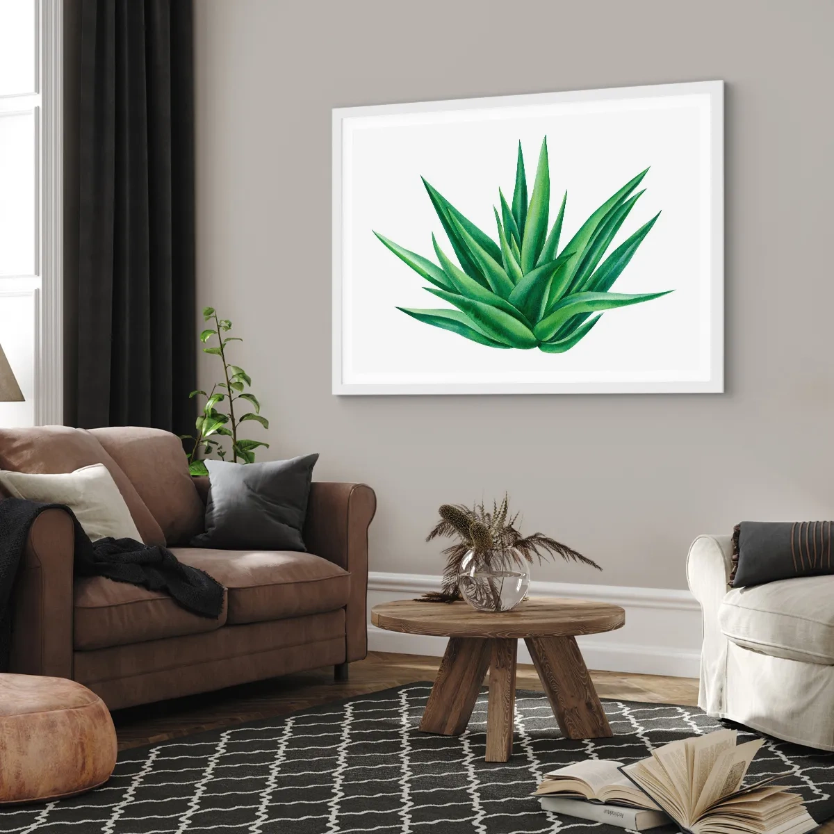 Póster en marco blanco - Verde - fuerza - vida - 100x70 cm
