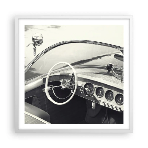 Póster en marco blanco - Tiempo para los ricos - 60x60 cm