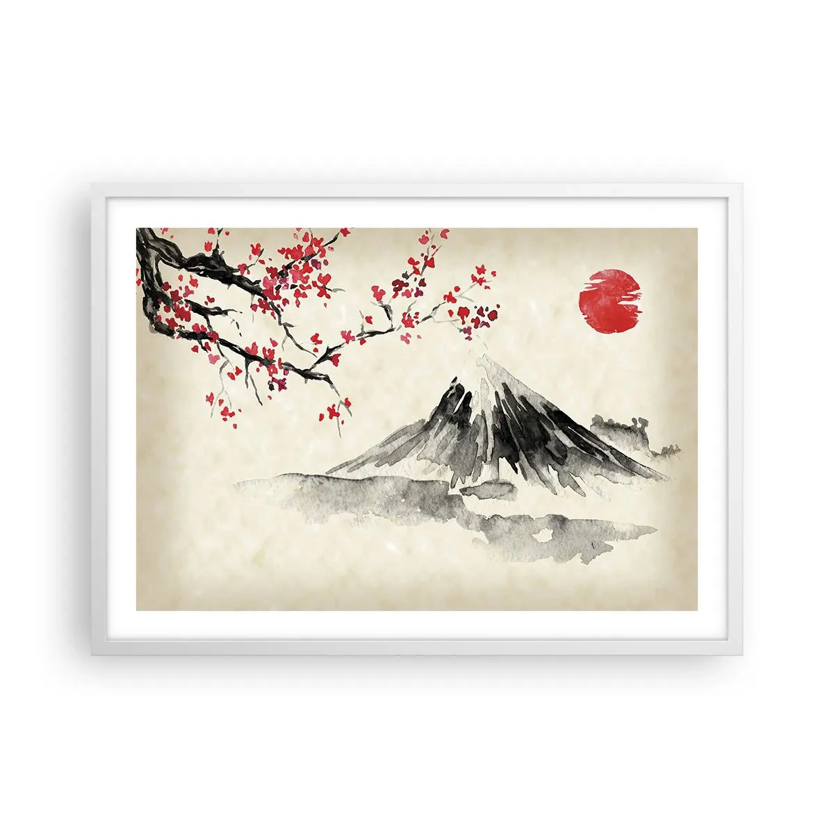 Póster en marco blanco - Enamórate de Japón - 70x50 cm