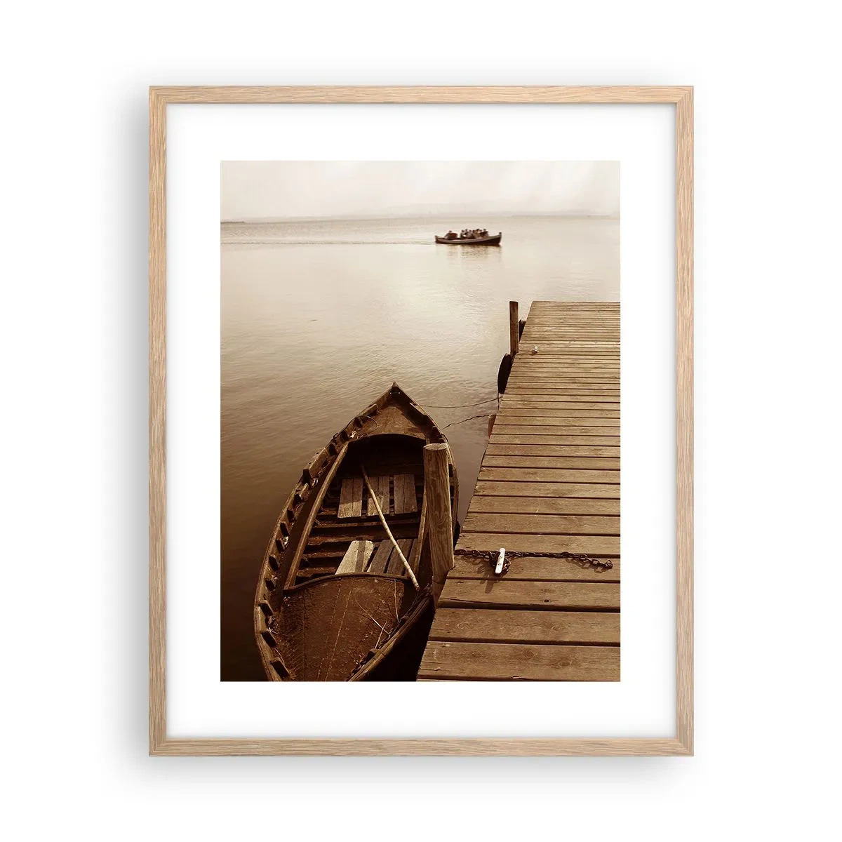 Póster en marco roble claro - La auténtica paz - 40x50 cm