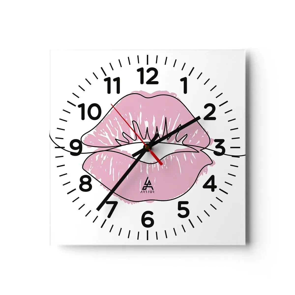 Reloj de pared - Reloj de vidrio - ¿Listo para un beso? - 30x30 cm