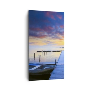 Cuadro sobre lienzo - Impresión de Imagen - Calma púrpura y dorada - 45x80 cm