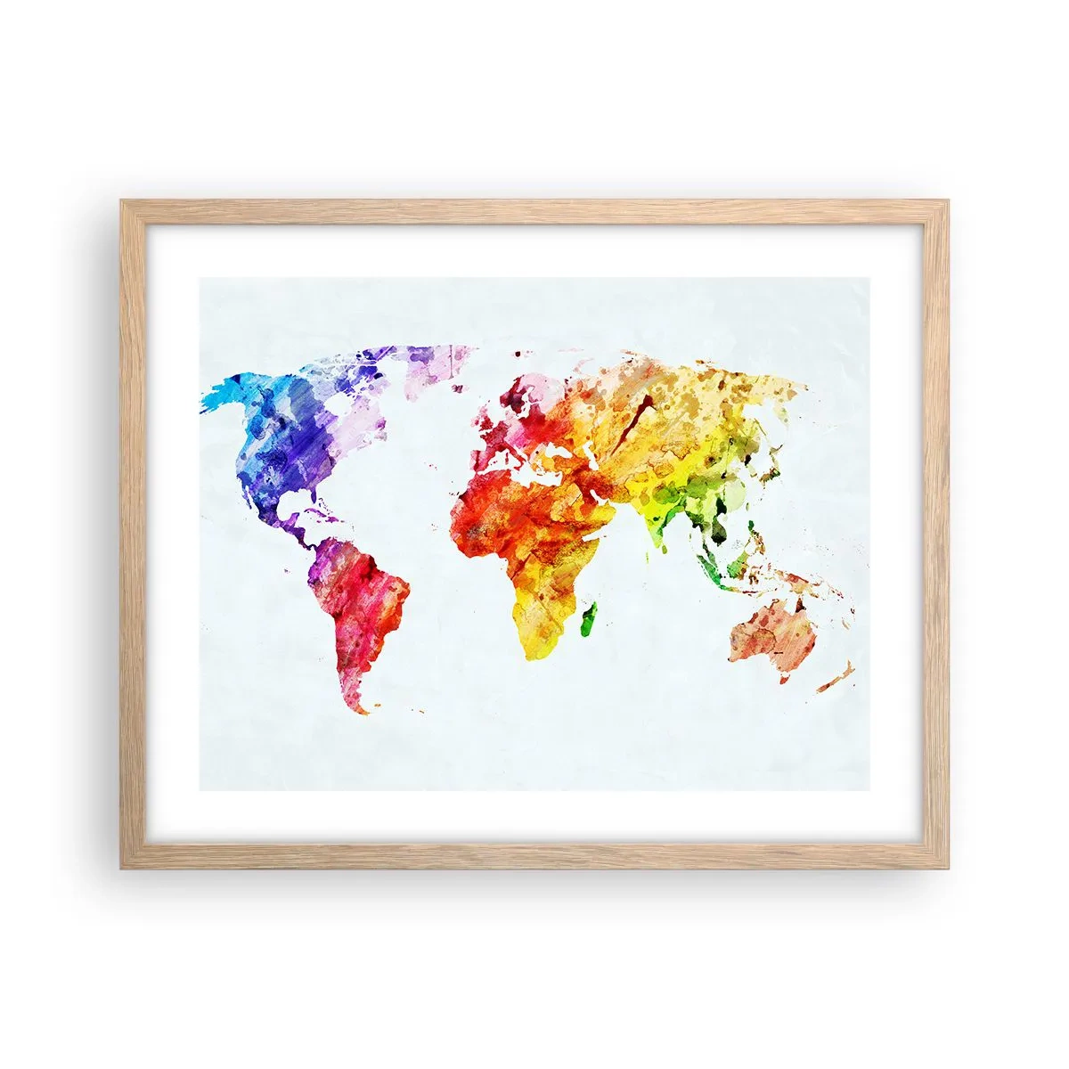 Póster en marco roble claro - Todos los colores del mundo - 50x40 cm