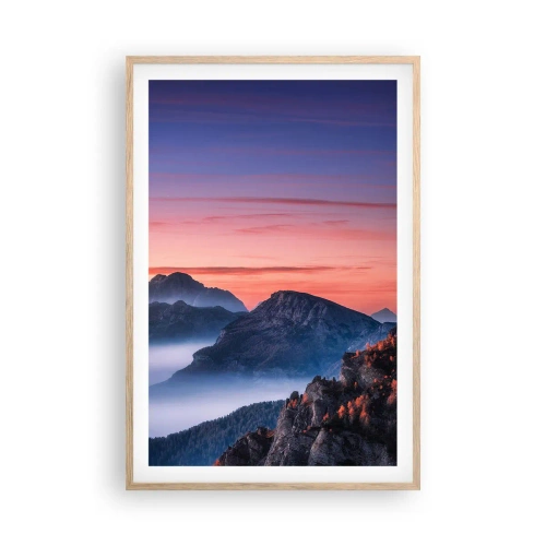 Póster en marco roble claro - Sobre los valles - 61x91 cm
