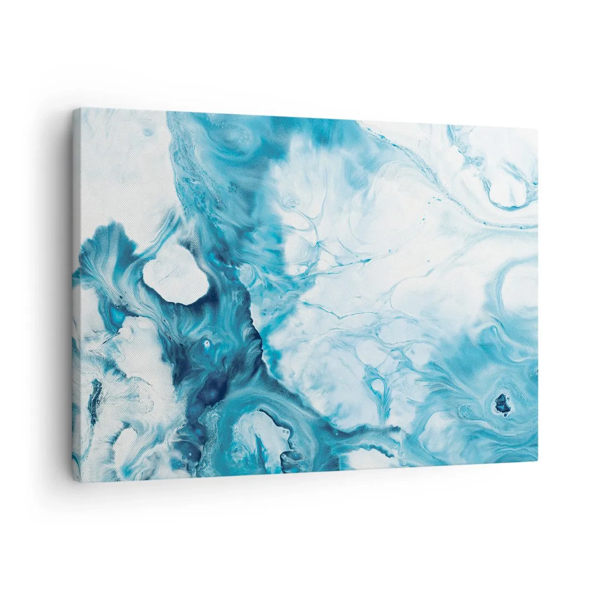 Cuadro sobre lienzo - Impresión de Imagen - Patrón abstracto en tonos azules - 70x50cm - Un concierto azul - Decoración de pared moderna para salón y dormitorio ARTTOR