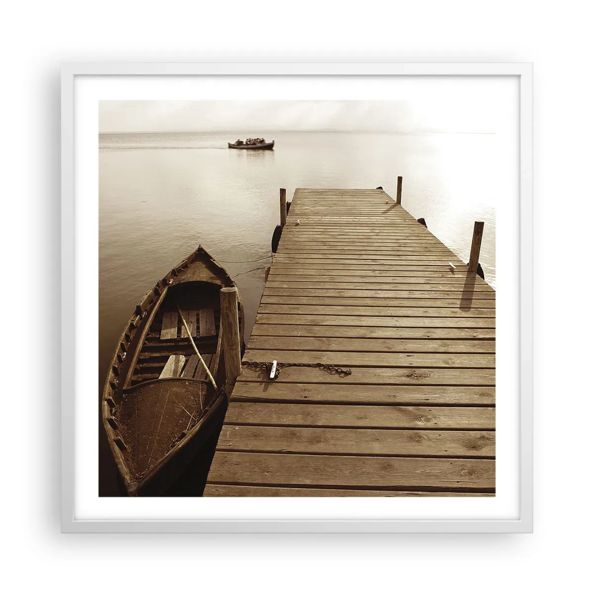 Póster en marco blanco - La auténtica paz - 60x60 cm