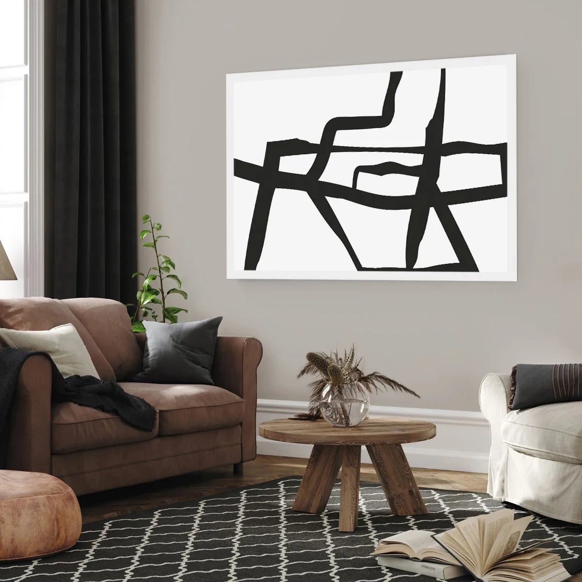 Póster - Construcción en blanco y negro - 40x30 cm