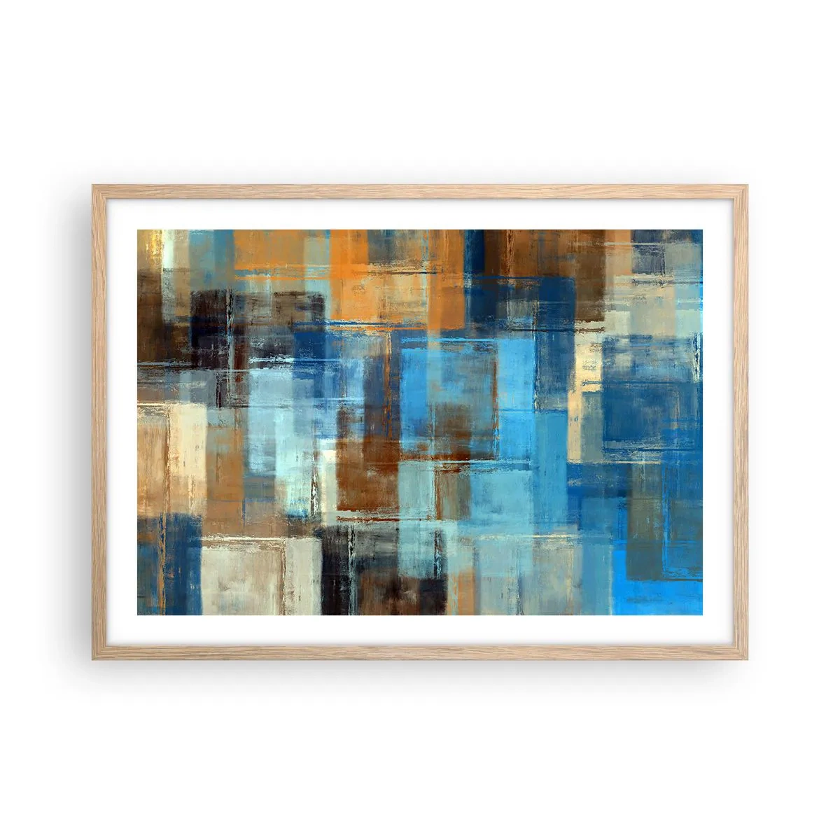 Póster en marco roble claro - A través del velo azul - 70x50 cm