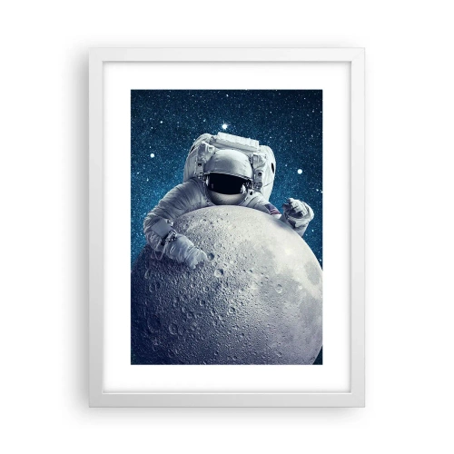 Póster en marco blanco - Bromista espacial - 30x40 cm