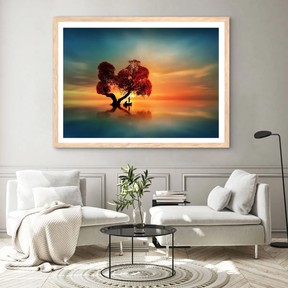 Póster en marco roble claro - La lejanía y el silencio del mundo - 40x30 cm