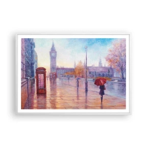 Póster en marco blanco - Un día de otoño en Londres - 100x70 cm