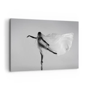 Cuadro sobre lienzo - Impresión de Imagen - Una bailarina en una pose etérea con tela fluida. - 100x70cm - Ligereza y gracia - Decoración de pared moderna para salón y dormitorio ARTTOR