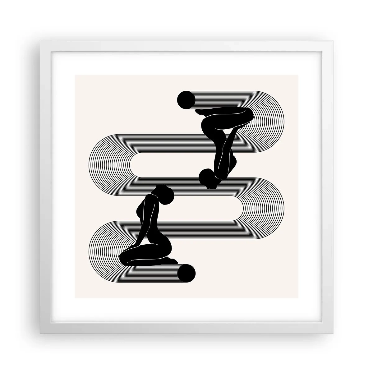 Póster en marco blanco - Simetría sensual - 40x40 cm