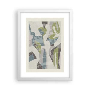 Póster en marco blanco - Composición tras vidriera - 30x40 cm