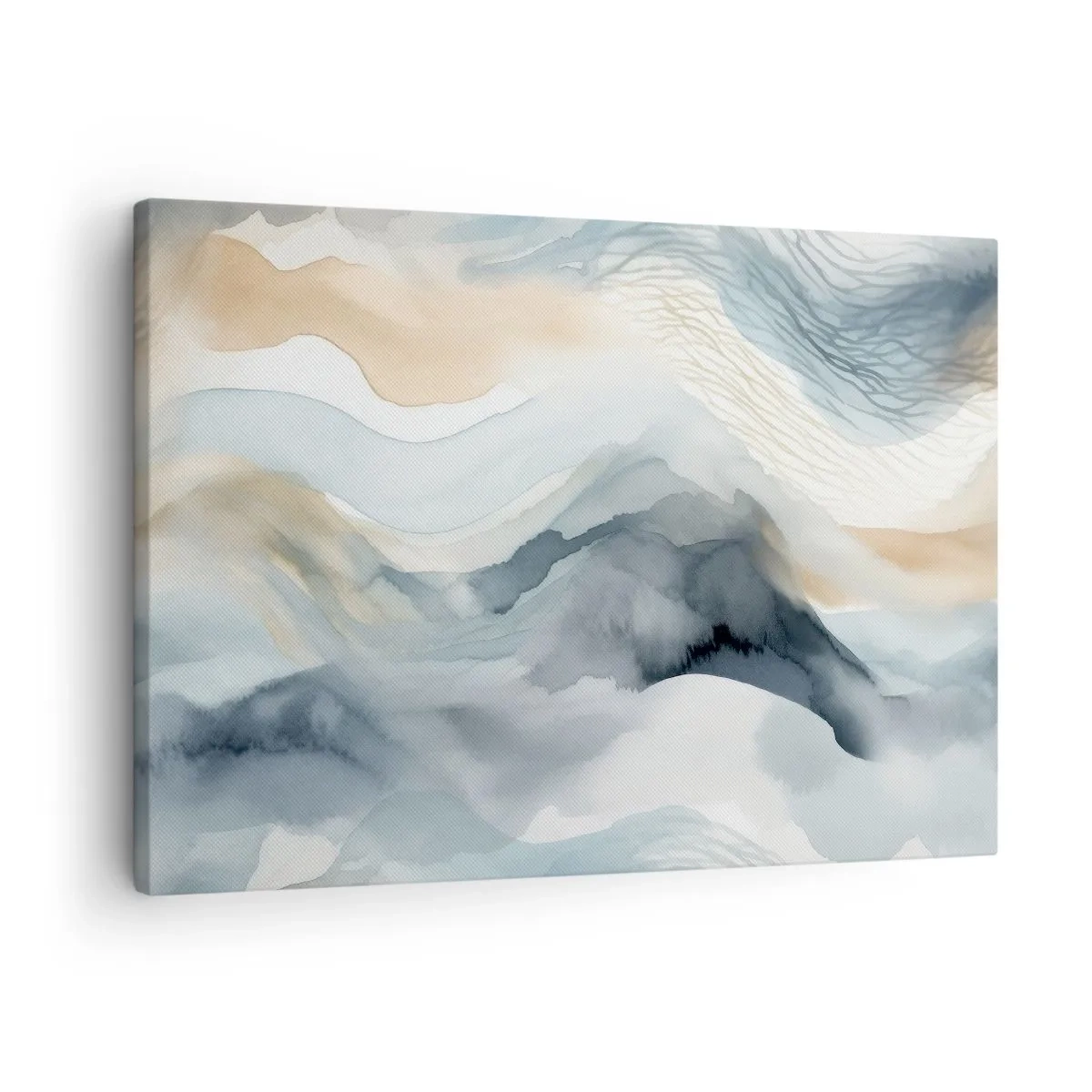 Cuadro sobre lienzo - Impresión de Imagen - Abstracción de nieve y niebla - 70x50 cm