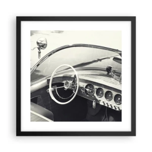 Póster en marco negro - Tiempo para los ricos - 40x40 cm