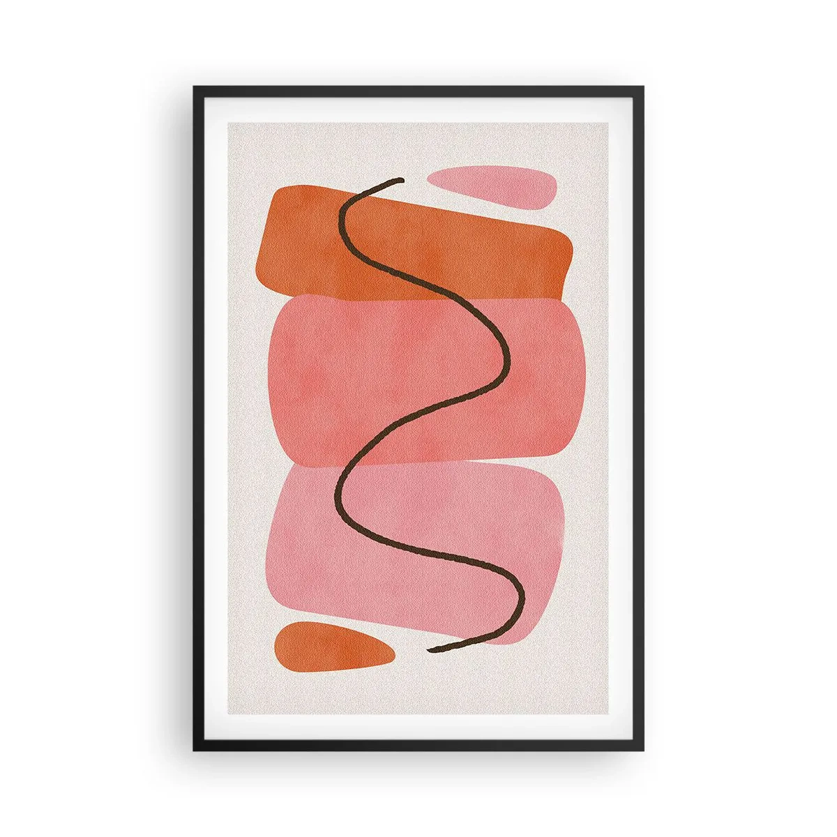 Póster en marco negro - Suave movimiento de formas - 61x91 cm