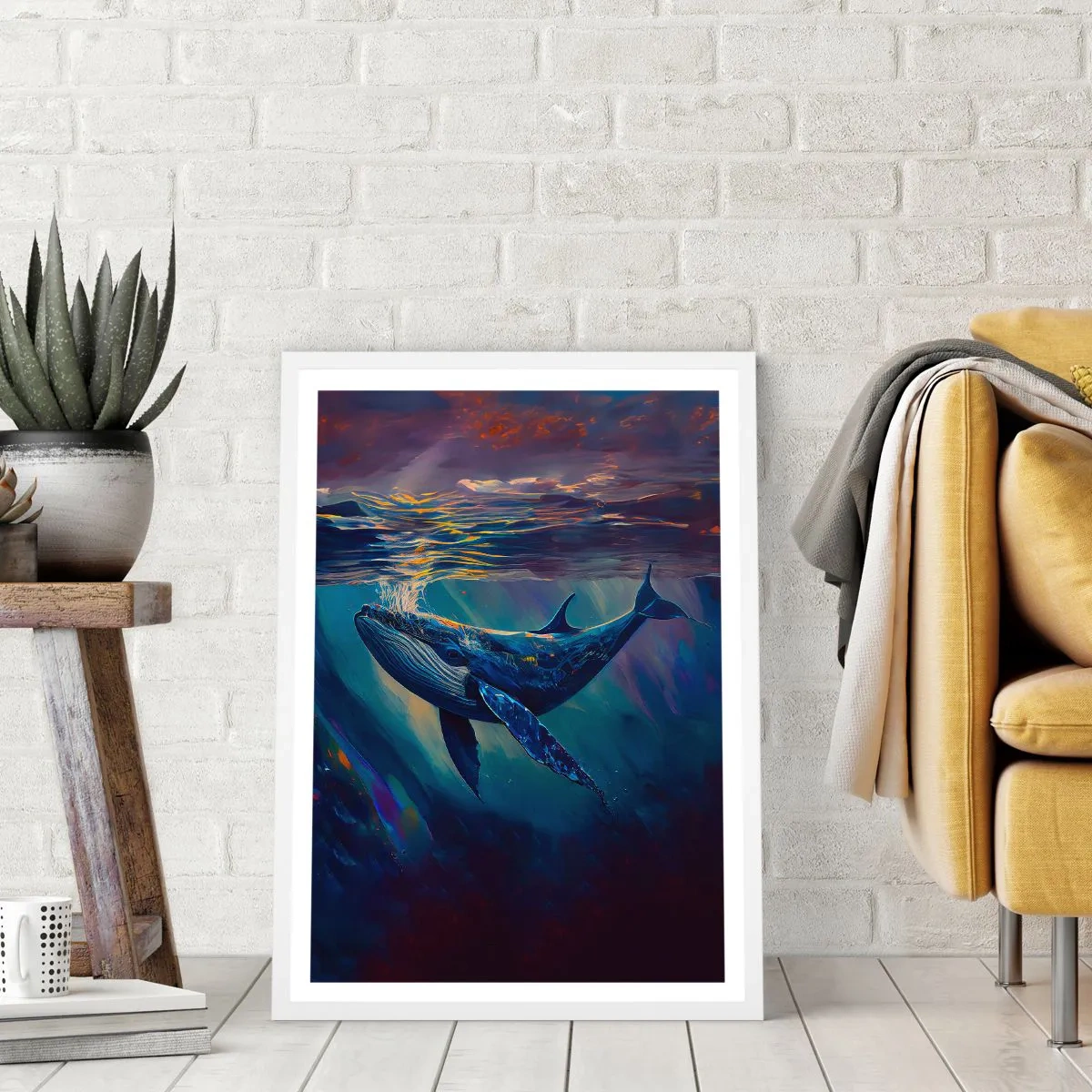 Póster en marco blanco - Bienvenidos a mi mundo - 40x50 cm