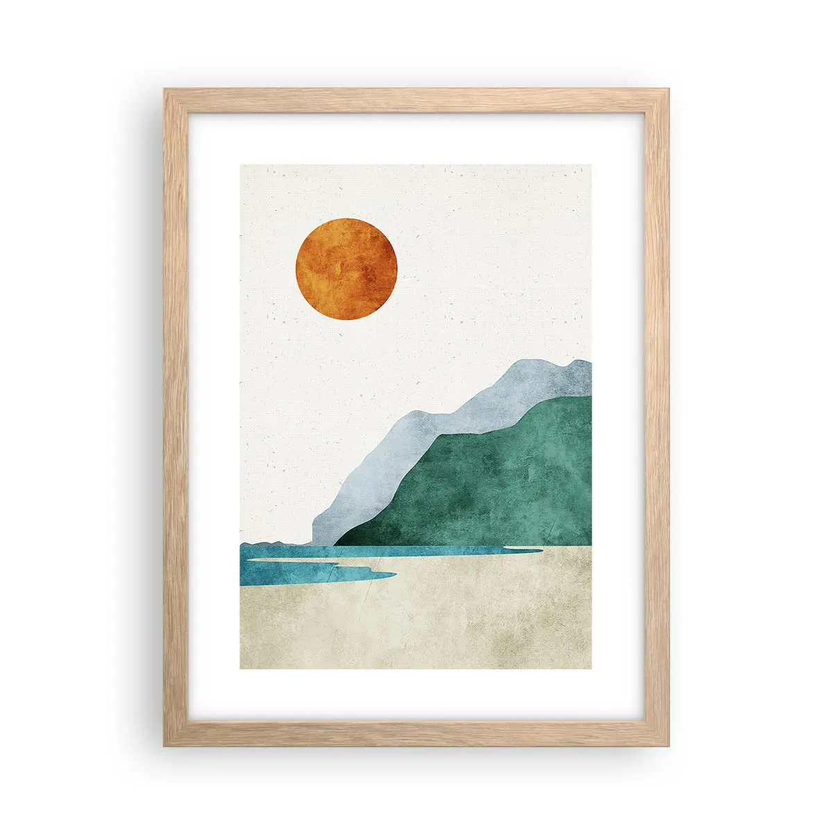 Póster en marco roble claro - Un paisaje como debe ser - 30x40 cm