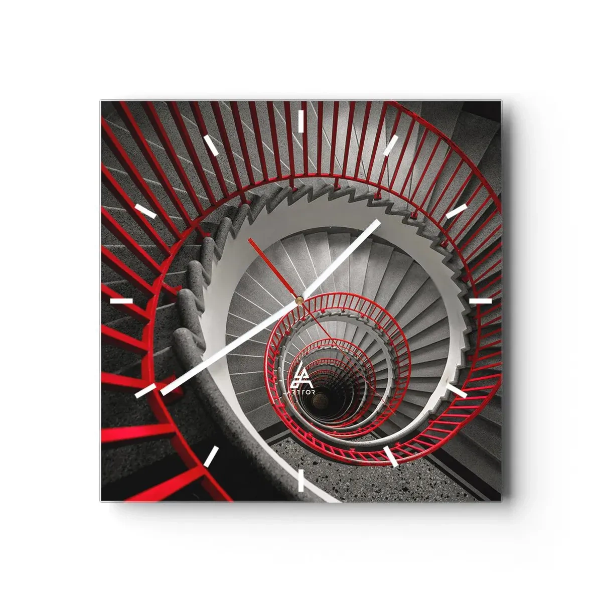 Reloj de pared - Reloj de vidrio - Juegos arquitectónicos - 40x40 cm